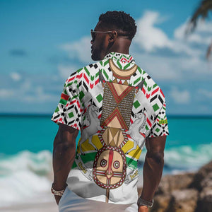 Burkina Faso Hawaiian Shirt Red Green Black Geometric - African Pride