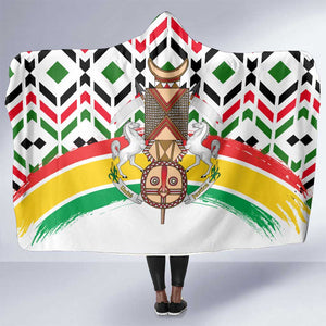 Burkina Faso Hooded Blanket Red Green Black Geometric - African Pride