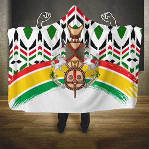 Burkina Faso Hooded Blanket Red Green Black Geometric - African Pride