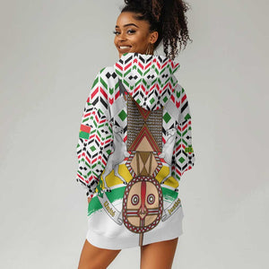 Burkina Faso Hoodie Dress Red Green Black Geometric - African Pride