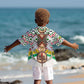 Burkina Faso Kid Hawaiian Shirt Red Green Black Geometric - African Pride