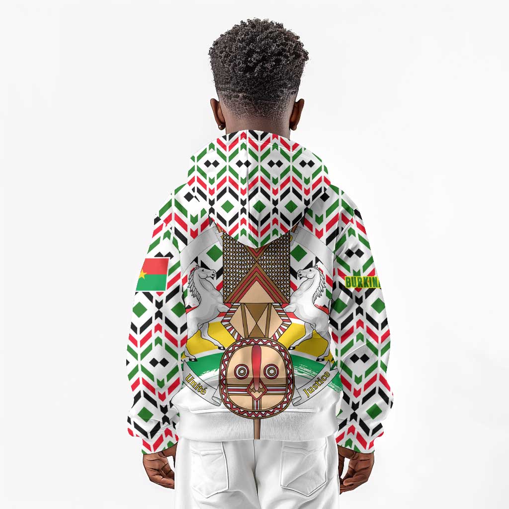 Burkina Faso Kid Hoodie Red Green Black Geometric - African Pride