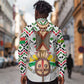 Burkina Faso Long Sleeve Button Shirt Red Green Black Geometric - African Pride