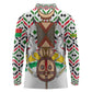 Burkina Faso Long Sleeve Polo Shirt Red Green Black Geometric - African Pride