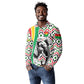 Burkina Faso Long Sleeve Polo Shirt Red Green Black Geometric - African Pride