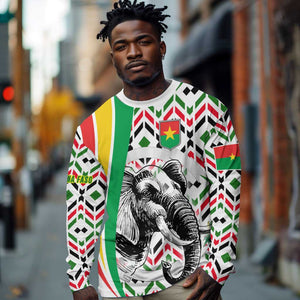 Burkina Faso Long Sleeve Shirt Red Green Black Geometric - African Pride