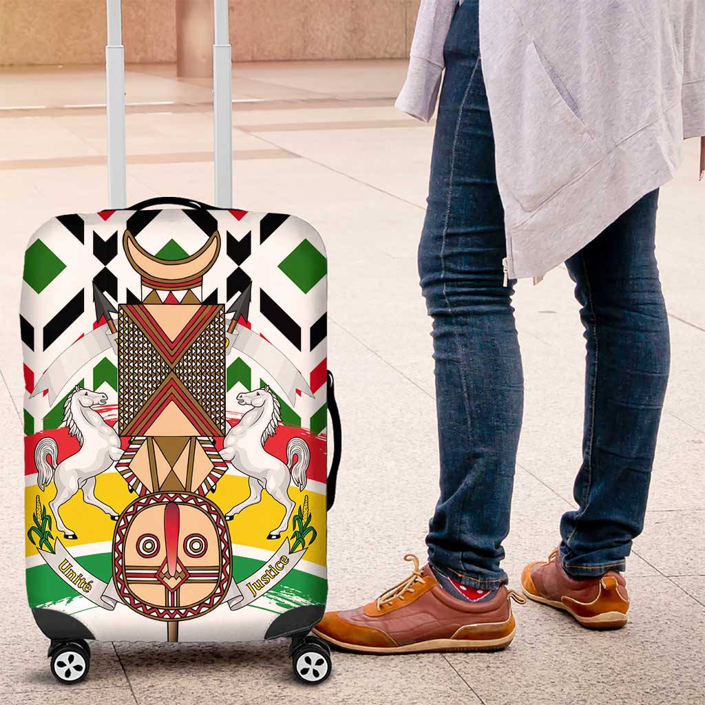 Burkina Faso Luggage Cover Red Green Black Geometric - African Pride