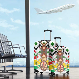 Burkina Faso Luggage Cover Red Green Black Geometric - African Pride