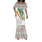 Burkina Faso Mermaid Dress Red Green Black Geometric - African Pride