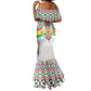 Burkina Faso Mermaid Dress Red Green Black Geometric - African Pride