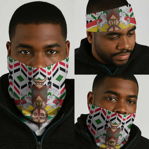 Burkina Faso Neck Gaiter Red Green Black Geometric - African Pride