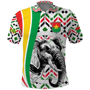 Burkina Faso Polo Shirt Red Green Black Geometric - African Pride