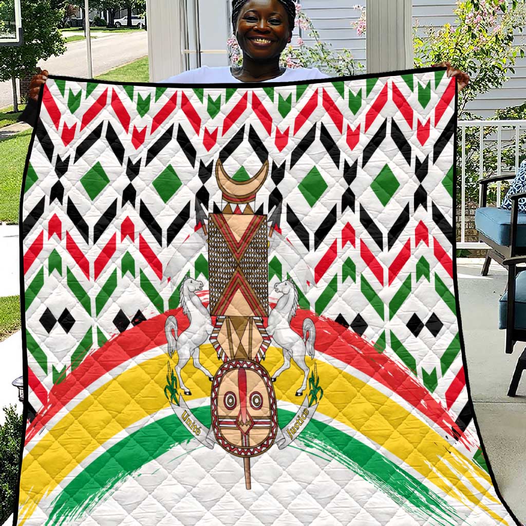Burkina Faso Quilt Red Green Black Geometric - African Pride