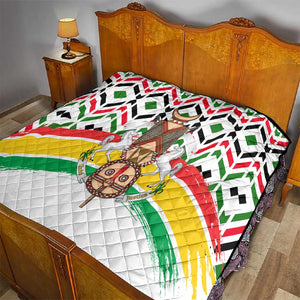 Burkina Faso Quilt Red Green Black Geometric - African Pride