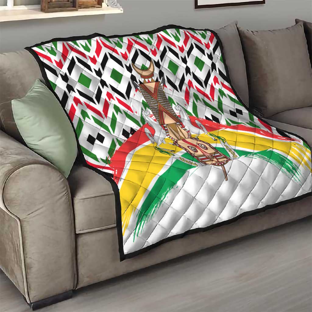 Burkina Faso Quilt Red Green Black Geometric - African Pride