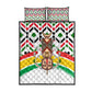 Burkina Faso Quilt Bed Set Red Green Black Geometric - African Pride