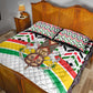 Burkina Faso Quilt Bed Set Red Green Black Geometric - African Pride