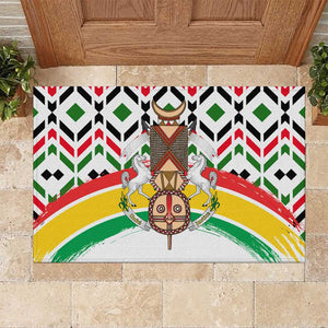Burkina Faso Rubber Doormat Red Green Black Geometric - African Pride