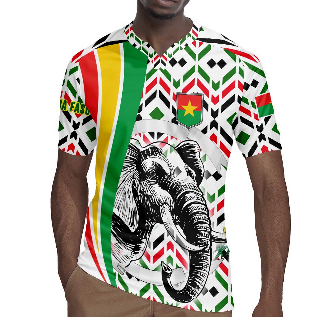 Burkina Faso Rugby Jersey Red Green Black Geometric - African Pride