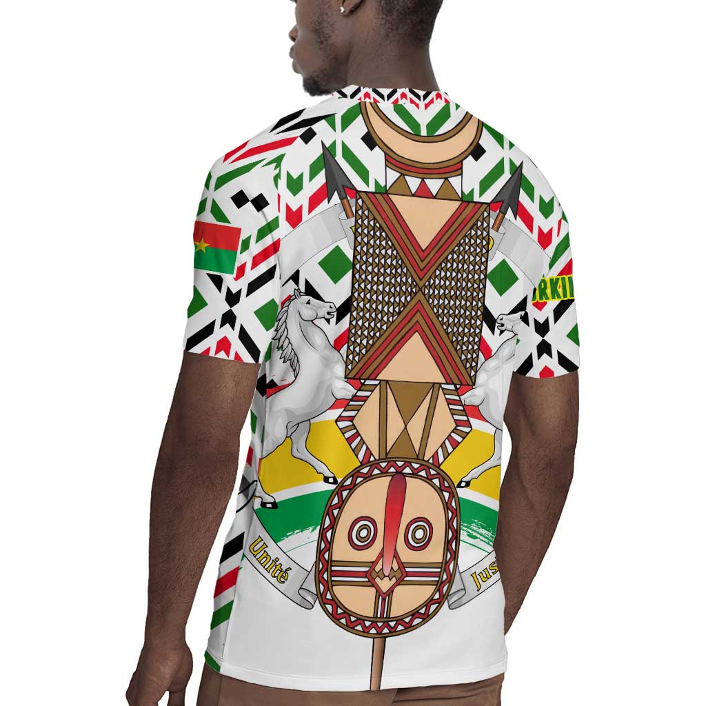 Burkina Faso Rugby Jersey Red Green Black Geometric - African Pride