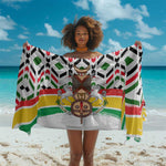 Burkina Faso Sarong Red Green Black Geometric - African Pride