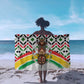 Burkina Faso Sarong Red Green Black Geometric - African Pride