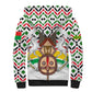 Burkina Faso Sherpa Hoodie Red Green Black Geometric - African Pride