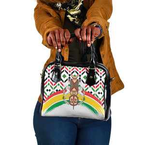 Burkina Faso Shoulder Handbag Red Green Black Geometric - African Pride