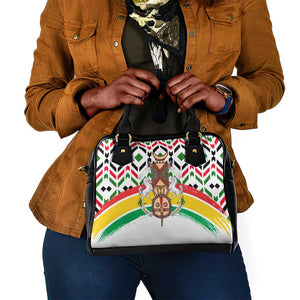 Burkina Faso Shoulder Handbag Red Green Black Geometric - African Pride