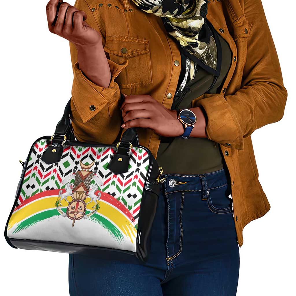 Burkina Faso Shoulder Handbag Red Green Black Geometric - African Pride