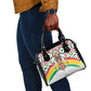 Burkina Faso Shoulder Handbag Red Green Black Geometric - African Pride