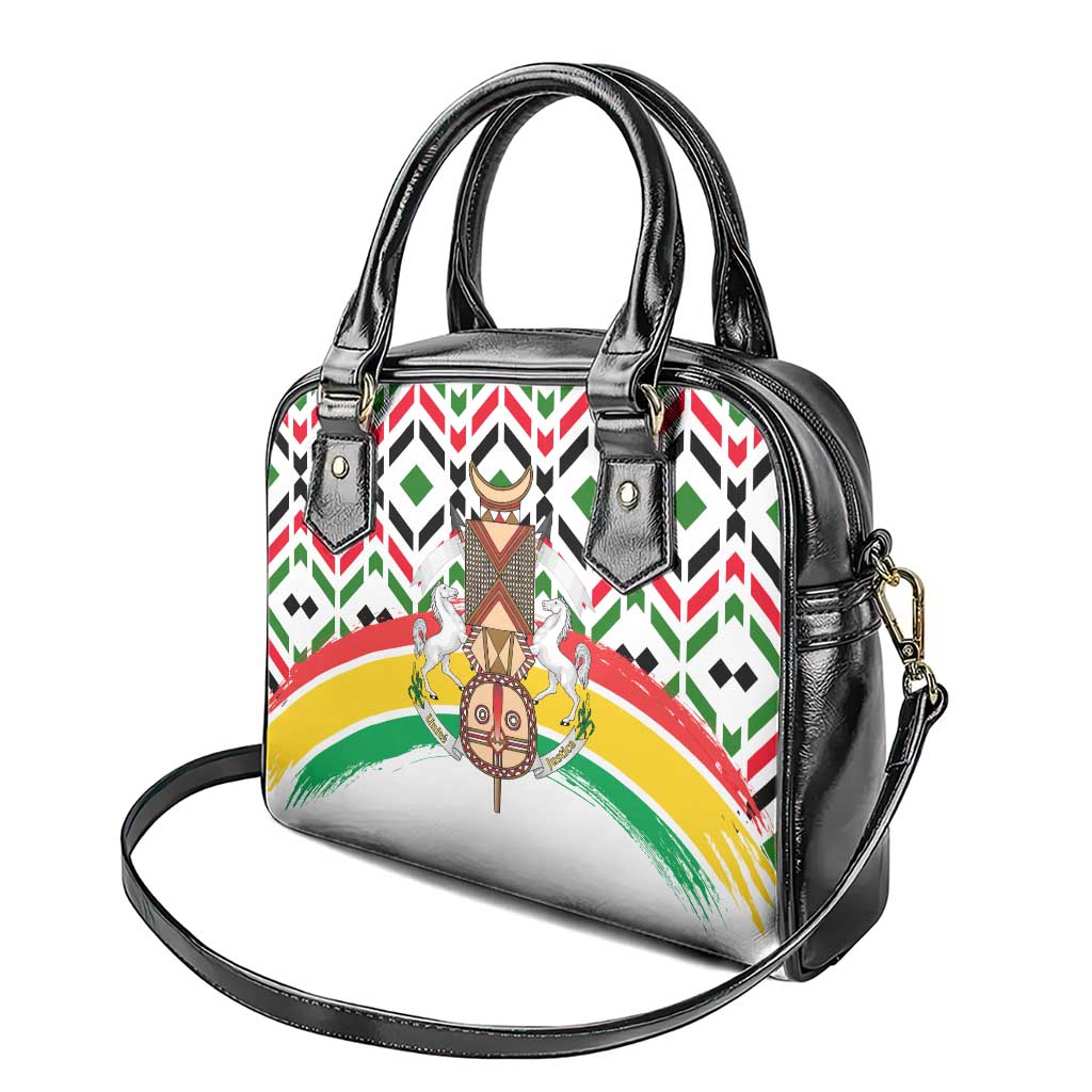 Burkina Faso Shoulder Handbag Red Green Black Geometric - African Pride