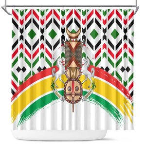 Burkina Faso Shower Curtain Red Green Black Geometric - African Pride