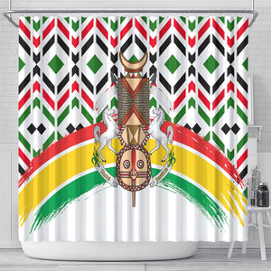 Burkina Faso Shower Curtain Red Green Black Geometric - African Pride