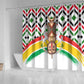 Burkina Faso Shower Curtain Red Green Black Geometric - African Pride