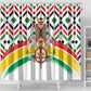 Burkina Faso Shower Curtain Red Green Black Geometric - African Pride