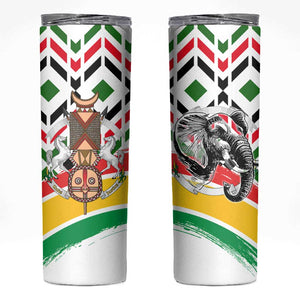 Burkina Faso Skinny Tumbler Red Green Black Geometric - African Pride