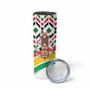 Burkina Faso Skinny Tumbler Red Green Black Geometric - African Pride