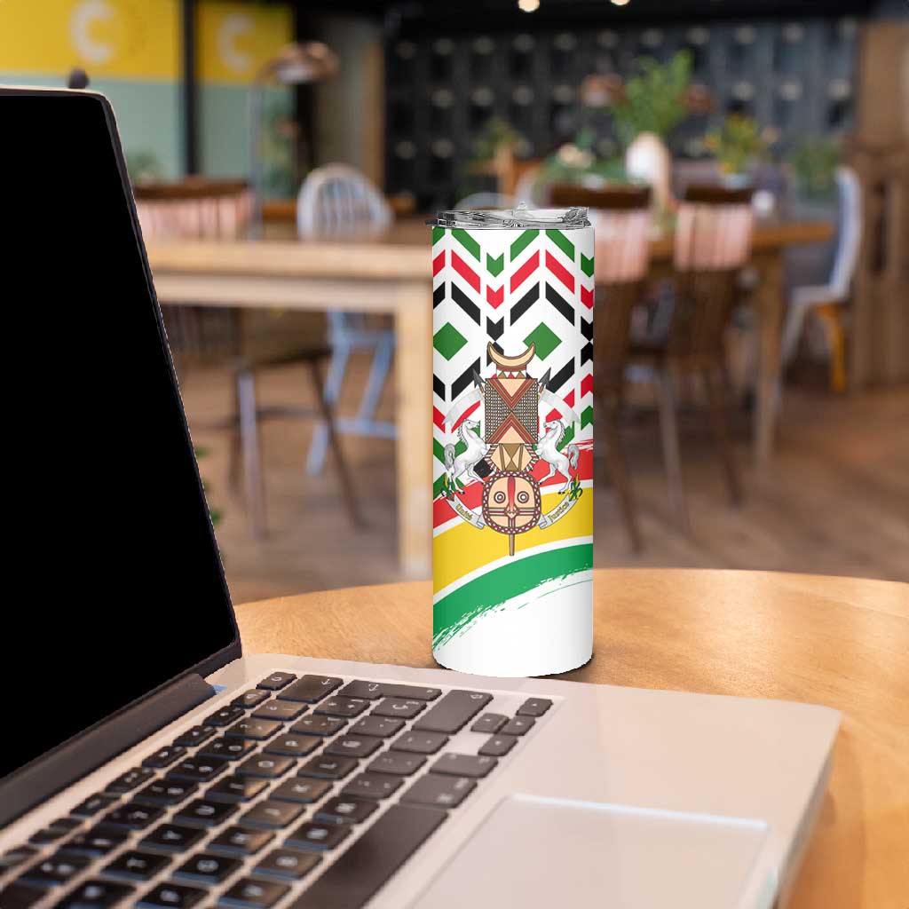 Burkina Faso Skinny Tumbler Red Green Black Geometric - African Pride