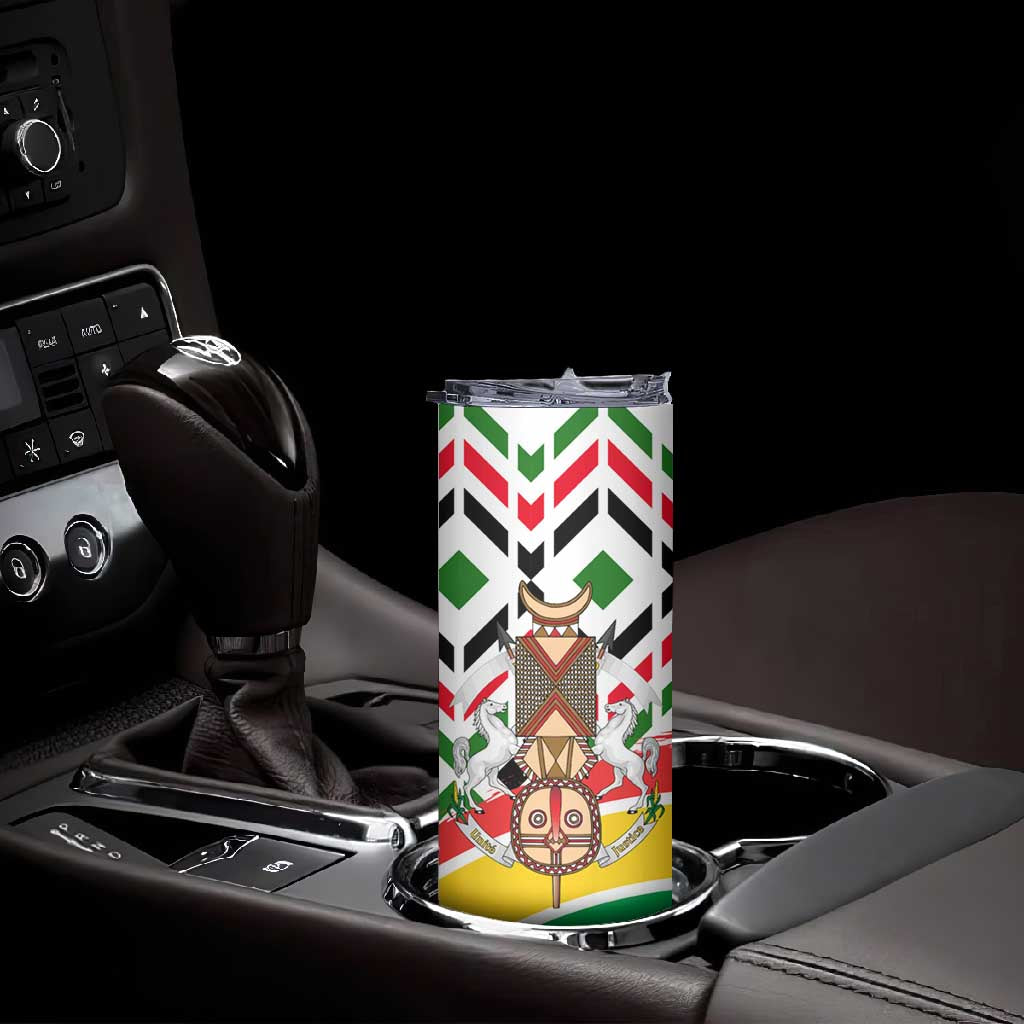 Burkina Faso Skinny Tumbler Red Green Black Geometric - African Pride