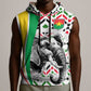 Burkina Faso Sleeveless Hoodie Red Green Black Geometric - African Pride