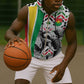 Burkina Faso Sleeveless Zip Hoodie Red Green Black Geometric - African Pride