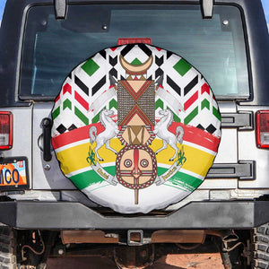 Burkina Faso Spare Tire Cover Red Green Black Geometric - African Pride