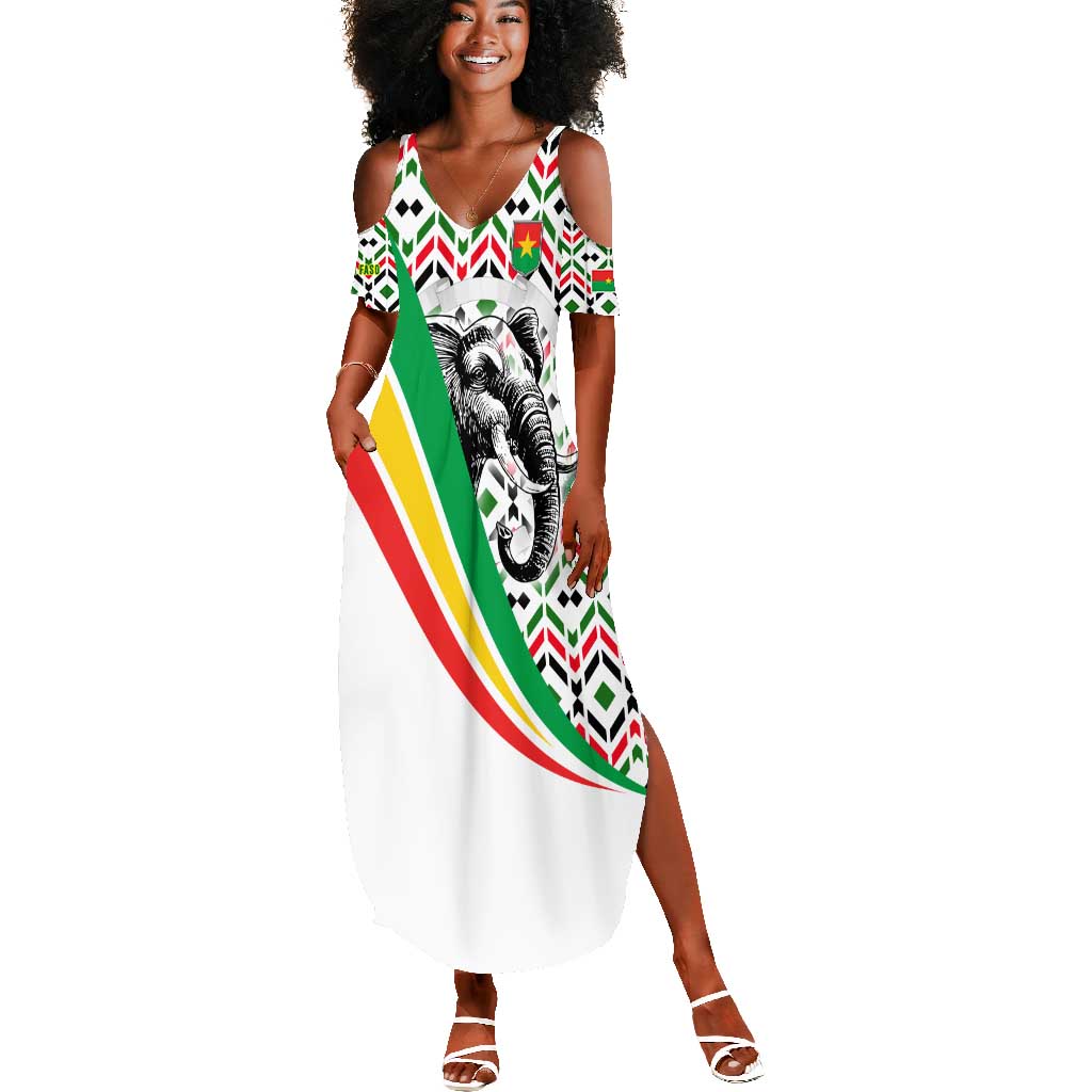 Burkina Faso Summer Maxi Dress Red Green Black Geometric - African Pride