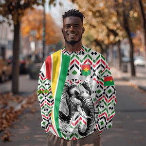 Burkina Faso Sweatshirt Red Green Black Geometric - African Pride