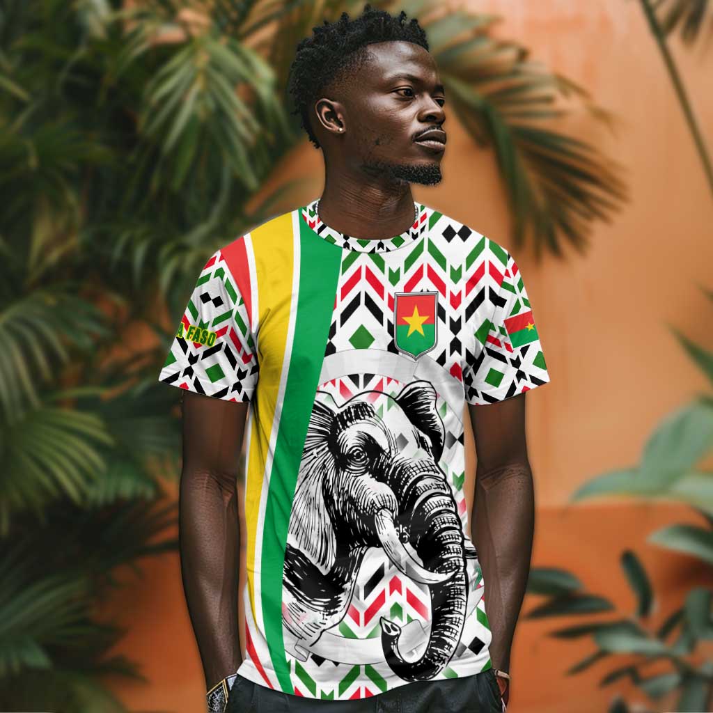Burkina Faso T shirt Red Green Black Geometric - African Pride
