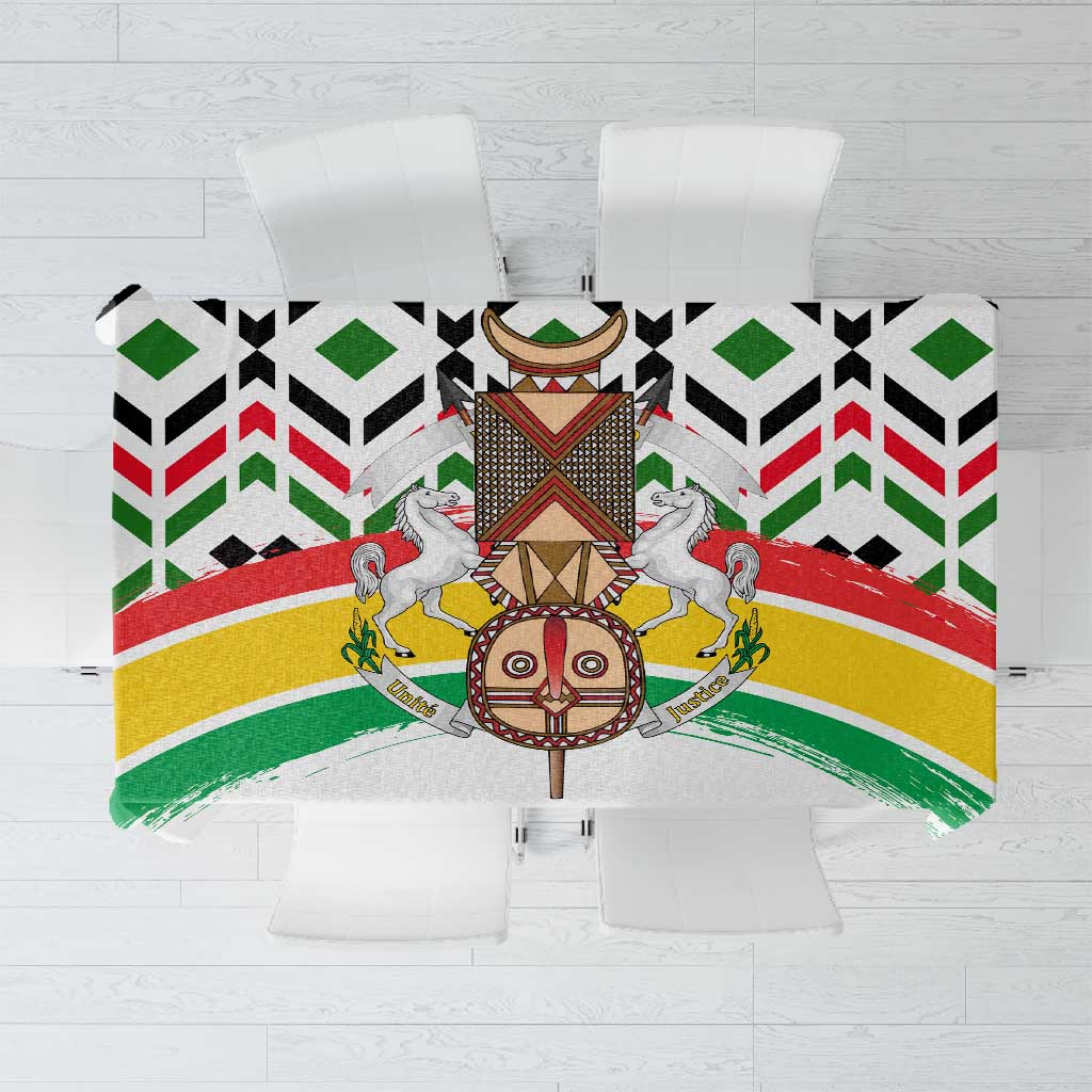 Burkina Faso Tablecloth Red Green Black Geometric - African Pride