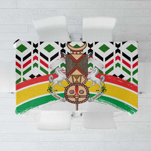 Burkina Faso Tablecloth Red Green Black Geometric - African Pride