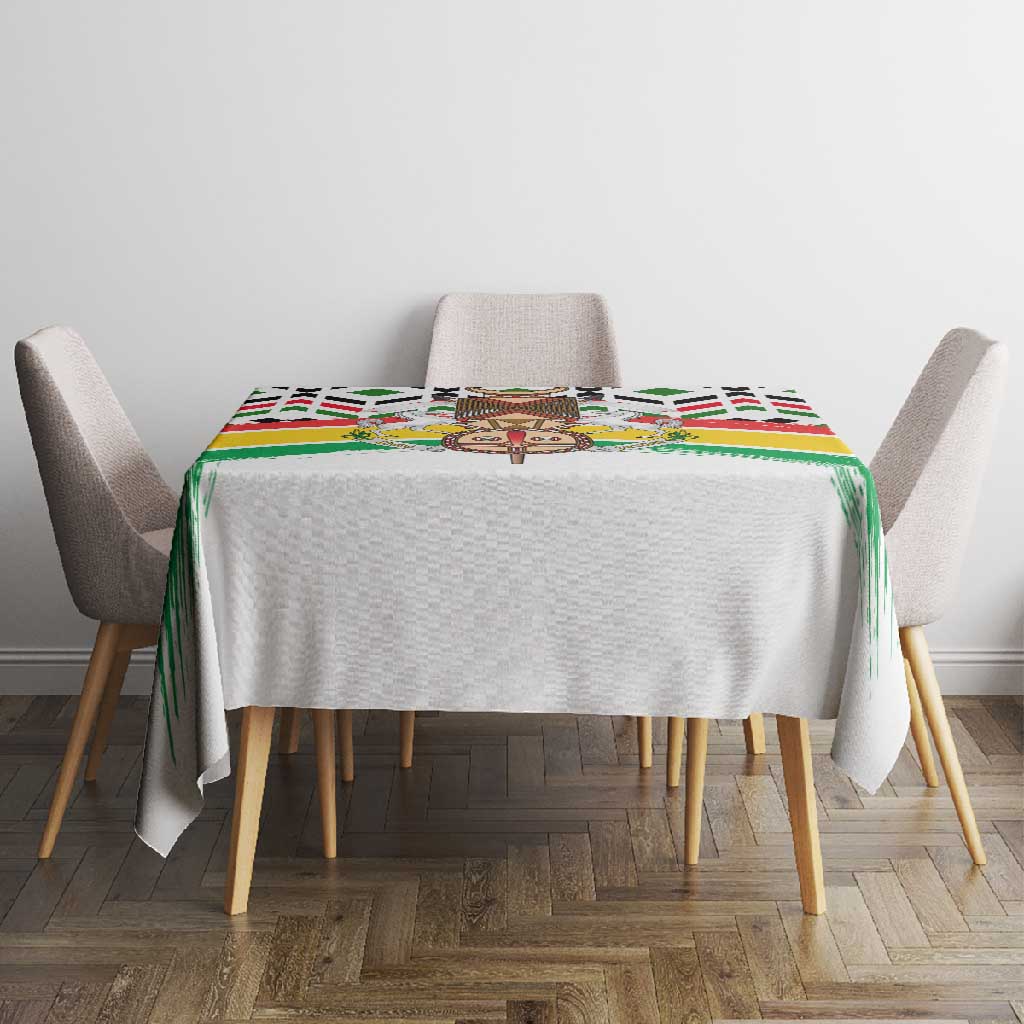 Burkina Faso Tablecloth Red Green Black Geometric - African Pride