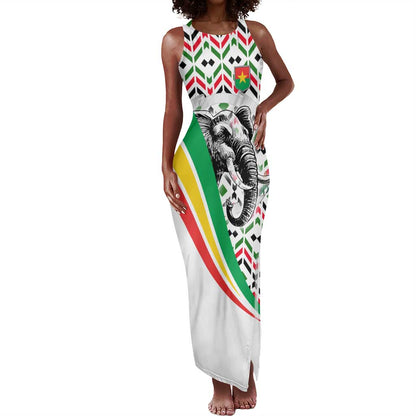 Burkina Faso Tank Maxi Dress Red Green Black Geometric - African Pride
